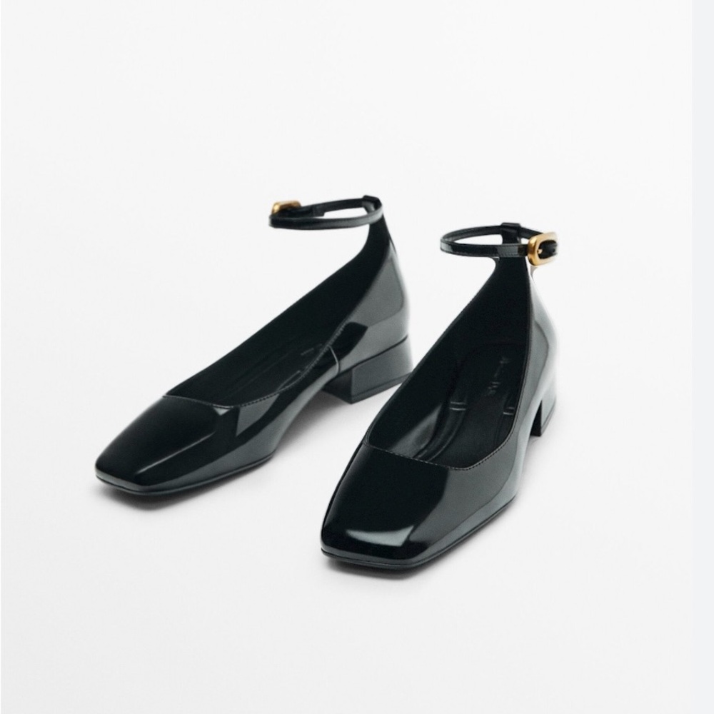 Massimo Dutti ballet flats patent leather